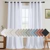 imageHVERSAILTEX Natural Linen Grommet Curtains 84 Inch Length for Living Room 2 Panel Drape Semi Sheer Neutral Country Rustic Farmhouse Boho Curtain Bedroom Muslin Look Light Filtering Heathered NaturalBright White