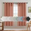 imageHVERSAILTEX Natural Linen Grommet Curtains 84 Inch Length for Living Room 2 Panel Drape Semi Sheer Neutral Country Rustic Farmhouse Boho Curtain Bedroom Muslin Look Light Filtering Heathered NaturalTerracotta