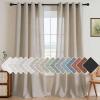 imageHVERSAILTEX Natural Linen Grommet Curtains 84 Inch Length for Living Room 2 Panel Drape Semi Sheer Neutral Country Rustic Farmhouse Boho Curtain Bedroom Muslin Look Light Filtering Heathered NaturalOatmeal