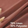 imageHVERSAILTEX Natural Linen Grommet Curtains 84 Inch Length for Living Room 2 Panel Drape Semi Sheer Neutral Country Rustic Farmhouse Boho Curtain Bedroom Muslin Look Light Filtering Heathered NaturalRust