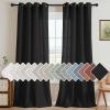 imageHVERSAILTEX Natural Linen Grommet Curtains 84 Inch Length for Living Room 2 Panel Drape Semi Sheer Neutral Country Rustic Farmhouse Boho Curtain Bedroom Muslin Look Light Filtering Heathered NaturalHeather Black
