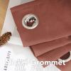 imageHVERSAILTEX Natural Linen Grommet Curtains 84 Inch Length for Living Room 2 Panel Drape Semi Sheer Neutral Country Rustic Farmhouse Boho Curtain Bedroom Muslin Look Light Filtering Heathered NaturalRust