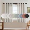 imageHVERSAILTEX Natural Linen Grommet Curtains 84 Inch Length for Living Room 2 Panel Drape Semi Sheer Neutral Country Rustic Farmhouse Boho Curtain Bedroom Muslin Look Light Filtering Heathered NaturalPale Oak