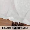 imageHVERSAILTEX Natural Linen Grommet Curtains 84 Inch Length for Living Room 2 Panel Drape Semi Sheer Neutral Country Rustic Farmhouse Boho Curtain Bedroom Muslin Look Light Filtering Heathered NaturalHeathered White