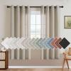 imageHVERSAILTEX Natural Linen Grommet Curtains 84 Inch Length for Living Room 2 Panel Drape Semi Sheer Neutral Country Rustic Farmhouse Boho Curtain Bedroom Muslin Look Light Filtering Heathered NaturalOatmeal