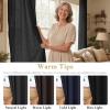imageHVERSAILTEX Natural Linen Grommet Curtains 84 Inch Length for Living Room 2 Panel Drape Semi Sheer Neutral Country Rustic Farmhouse Boho Curtain Bedroom Muslin Look Light Filtering Heathered NaturalHeather Black