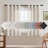 imageHVERSAILTEX Natural Linen Grommet Curtains 84 Inch Length for Living Room 2 Panel Drape Semi Sheer Neutral Country Rustic Farmhouse Boho Curtain Bedroom Muslin Look Light Filtering Heathered NaturalIvory