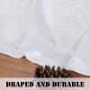 imageHVERSAILTEX Natural Linen Grommet Curtains 84 Inch Length for Living Room 2 Panel Drape Semi Sheer Neutral Country Rustic Farmhouse Boho Curtain Bedroom Muslin Look Light Filtering Heathered NaturalBright White