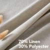 imageHVERSAILTEX Natural Linen Grommet Curtains 84 Inch Length for Living Room 2 Panel Drape Semi Sheer Neutral Country Rustic Farmhouse Boho Curtain Bedroom Muslin Look Light Filtering Heathered NaturalOatmeal