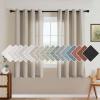 imageHVERSAILTEX Natural Linen Grommet Curtains 84 Inch Length for Living Room 2 Panel Drape Semi Sheer Neutral Country Rustic Farmhouse Boho Curtain Bedroom Muslin Look Light Filtering Heathered NaturalOatmeal