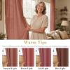imageHVERSAILTEX Natural Linen Grommet Curtains 84 Inch Length for Living Room 2 Panel Drape Semi Sheer Neutral Country Rustic Farmhouse Boho Curtain Bedroom Muslin Look Light Filtering Heathered NaturalRust