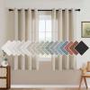 imageHVERSAILTEX Natural Linen Grommet Curtains 84 Inch Length for Living Room 2 Panel Drape Semi Sheer Neutral Country Rustic Farmhouse Boho Curtain Bedroom Muslin Look Light Filtering Heathered NaturalCastle Wall