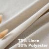 imageHVERSAILTEX Natural Linen Grommet Curtains 84 Inch Length for Living Room 2 Panel Drape Semi Sheer Neutral Country Rustic Farmhouse Boho Curtain Bedroom Muslin Look Light Filtering Heathered NaturalAngora