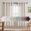 imageHVERSAILTEX Natural Linen Grommet Curtains 84 Inch Length for Living Room 2 Panel Drape Semi Sheer Neutral Country Rustic Farmhouse Boho Curtain Bedroom Muslin Look Light Filtering Heathered NaturalHeathered Natural