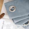 imageHVERSAILTEX Natural Linen Grommet Curtains 84 Inch Length for Living Room 2 Panel Drape Semi Sheer Neutral Country Rustic Farmhouse Boho Curtain Bedroom Muslin Look Light Filtering Heathered NaturalStone Blue