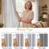 imageHVERSAILTEX Natural Linen Grommet Curtains 84 Inch Length for Living Room 2 Panel Drape Semi Sheer Neutral Country Rustic Farmhouse Boho Curtain Bedroom Muslin Look Light Filtering Heathered NaturalDove