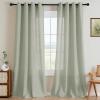 imageHVERSAILTEX Natural Linen Grommet Curtains 84 Inch Length for Living Room 2 Panel Drape Semi Sheer Neutral Country Rustic Farmhouse Boho Curtain Bedroom Muslin Look Light Filtering Heathered NaturalSage