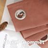 imageHVERSAILTEX Natural Linen Grommet Curtains 84 Inch Length for Living Room 2 Panel Drape Semi Sheer Neutral Country Rustic Farmhouse Boho Curtain Bedroom Muslin Look Light Filtering Heathered NaturalTerracotta