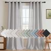 imageHVERSAILTEX Natural Linen Grommet Curtains 84 Inch Length for Living Room 2 Panel Drape Semi Sheer Neutral Country Rustic Farmhouse Boho Curtain Bedroom Muslin Look Light Filtering Heathered NaturalDove