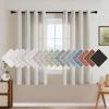 imageHVERSAILTEX Natural Linen Grommet Curtains 84 Inch Length for Living Room 2 Panel Drape Semi Sheer Neutral Country Rustic Farmhouse Boho Curtain Bedroom Muslin Look Light Filtering Heathered NaturalPale Oak