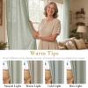 imageHVERSAILTEX Natural Linen Grommet Curtains 84 Inch Length for Living Room 2 Panel Drape Semi Sheer Neutral Country Rustic Farmhouse Boho Curtain Bedroom Muslin Look Light Filtering Heathered NaturalSage