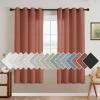 imageHVERSAILTEX Natural Linen Grommet Curtains 84 Inch Length for Living Room 2 Panel Drape Semi Sheer Neutral Country Rustic Farmhouse Boho Curtain Bedroom Muslin Look Light Filtering Heathered NaturalRust