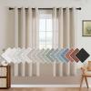 imageHVERSAILTEX Natural Linen Grommet Curtains 84 Inch Length for Living Room 2 Panel Drape Semi Sheer Neutral Country Rustic Farmhouse Boho Curtain Bedroom Muslin Look Light Filtering Heathered NaturalAngora