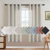 imageHVERSAILTEX Natural Linen Grommet Curtains 84 Inch Length for Living Room 2 Panel Drape Semi Sheer Neutral Country Rustic Farmhouse Boho Curtain Bedroom Muslin Look Light Filtering Heathered NaturalPale Oak