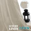 imageHVERSAILTEX Natural Linen Rod Pocket Curtains 84 Inch Length for Living Room 2 Panel Pocket Drape Semi Sheer Neutral Country Rustic Farmhouse Boho Curtain Bedroom Light Filtering Heathered NaturalCastle Wall