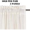 imageHVERSAILTEX Natural Linen Rod Pocket Curtains 84 Inch Length for Living Room 2 Panel Pocket Drape Semi Sheer Neutral Country Rustic Farmhouse Boho Curtain Bedroom Light Filtering Heathered NaturalIvory