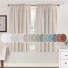 imageHVERSAILTEX Natural Linen Rod Pocket Curtains 84 Inch Length for Living Room 2 Panel Pocket Drape Semi Sheer Neutral Country Rustic Farmhouse Boho Curtain Bedroom Light Filtering Heathered NaturalAngora