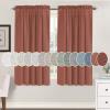 imageHVERSAILTEX Natural Linen Rod Pocket Curtains 84 Inch Length for Living Room 2 Panel Pocket Drape Semi Sheer Neutral Country Rustic Farmhouse Boho Curtain Bedroom Light Filtering Heathered NaturalRust
