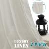 imageHVERSAILTEX Natural Linen Rod Pocket Curtains 84 Inch Length for Living Room 2 Panel Pocket Drape Semi Sheer Neutral Country Rustic Farmhouse Boho Curtain Bedroom Light Filtering Heathered NaturalPale Oak