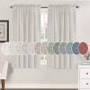 imageHVERSAILTEX Natural Linen Rod Pocket Curtains 84 Inch Length for Living Room 2 Panel Pocket Drape Semi Sheer Neutral Country Rustic Farmhouse Boho Curtain Bedroom Light Filtering Heathered NaturalPale Oak