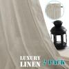 imageHVERSAILTEX Natural Linen Rod Pocket Curtains 84 Inch Length for Living Room 2 Panel Pocket Drape Semi Sheer Neutral Country Rustic Farmhouse Boho Curtain Bedroom Light Filtering Heathered NaturalOatmeal