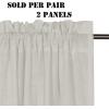 imageHVERSAILTEX Natural Linen Rod Pocket Curtains 84 Inch Length for Living Room 2 Panel Pocket Drape Semi Sheer Neutral Country Rustic Farmhouse Boho Curtain Bedroom Light Filtering Heathered NaturalPale Oak