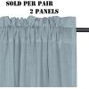 imageHVERSAILTEX Natural Linen Rod Pocket Curtains 84 Inch Length for Living Room 2 Panel Pocket Drape Semi Sheer Neutral Country Rustic Farmhouse Boho Curtain Bedroom Light Filtering Heathered NaturalStone Blue