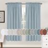 imageHVERSAILTEX Natural Linen Rod Pocket Curtains 84 Inch Length for Living Room 2 Panel Pocket Drape Semi Sheer Neutral Country Rustic Farmhouse Boho Curtain Bedroom Light Filtering Heathered NaturalStone Blue