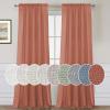 imageHVERSAILTEX Natural Linen Rod Pocket Curtains 84 Inch Length for Living Room 2 Panel Pocket Drape Semi Sheer Neutral Country Rustic Farmhouse Boho Curtain Bedroom Light Filtering Heathered NaturalTerracotta
