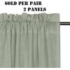 imageHVERSAILTEX Natural Linen Rod Pocket Curtains 84 Inch Length for Living Room 2 Panel Pocket Drape Semi Sheer Neutral Country Rustic Farmhouse Boho Curtain Bedroom Light Filtering Heathered NaturalSea Grass