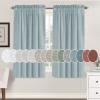 imageHVERSAILTEX Natural Linen Rod Pocket Curtains 84 Inch Length for Living Room 2 Panel Pocket Drape Semi Sheer Neutral Country Rustic Farmhouse Boho Curtain Bedroom Light Filtering Heathered NaturalCloud Blue
