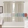 imageHVERSAILTEX Natural Linen Rod Pocket Curtains 84 Inch Length for Living Room 2 Panel Pocket Drape Semi Sheer Neutral Country Rustic Farmhouse Boho Curtain Bedroom Light Filtering Heathered NaturalCastle Wall