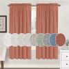 imageHVERSAILTEX Natural Linen Rod Pocket Curtains 84 Inch Length for Living Room 2 Panel Pocket Drape Semi Sheer Neutral Country Rustic Farmhouse Boho Curtain Bedroom Light Filtering Heathered NaturalTerracotta