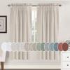 imageHVERSAILTEX Natural Linen Rod Pocket Curtains 84 Inch Length for Living Room 2 Panel Pocket Drape Semi Sheer Neutral Country Rustic Farmhouse Boho Curtain Bedroom Light Filtering Heathered NaturalAngora