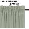 imageHVERSAILTEX Natural Linen Rod Pocket Curtains 84 Inch Length for Living Room 2 Panel Pocket Drape Semi Sheer Neutral Country Rustic Farmhouse Boho Curtain Bedroom Light Filtering Heathered NaturalSea Grass