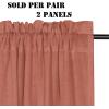 imageHVERSAILTEX Natural Linen Rod Pocket Curtains 84 Inch Length for Living Room 2 Panel Pocket Drape Semi Sheer Neutral Country Rustic Farmhouse Boho Curtain Bedroom Light Filtering Heathered NaturalTerracotta