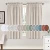 imageHVERSAILTEX Natural Linen Rod Pocket Curtains 84 Inch Length for Living Room 2 Panel Pocket Drape Semi Sheer Neutral Country Rustic Farmhouse Boho Curtain Bedroom Light Filtering Heathered NaturalAngora