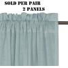 imageHVERSAILTEX Natural Linen Rod Pocket Curtains 84 Inch Length for Living Room 2 Panel Pocket Drape Semi Sheer Neutral Country Rustic Farmhouse Boho Curtain Bedroom Light Filtering Heathered NaturalCloud Blue