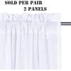 imageHVERSAILTEX Natural Linen Rod Pocket Curtains 84 Inch Length for Living Room 2 Panel Pocket Drape Semi Sheer Neutral Country Rustic Farmhouse Boho Curtain Bedroom Light Filtering Heathered NaturalBright White