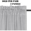 imageHVERSAILTEX Natural Linen Rod Pocket Curtains 84 Inch Length for Living Room 2 Panel Pocket Drape Semi Sheer Neutral Country Rustic Farmhouse Boho Curtain Bedroom Light Filtering Heathered NaturalDove